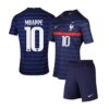 7049 PACK JUNIOR FRANCE DOMICILE MBAPPE. ENSEMBLE MAILLOT ET SHORT 2020 2021