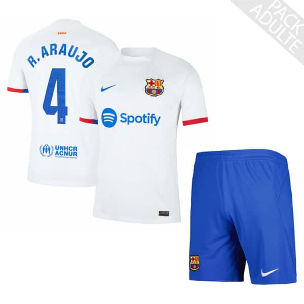 PACK FC BARCELONE EXTERIEUR RONALD ARAUJO ADULTE 2023-2024